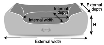 Scruffs box dog bed sizes