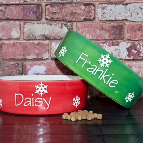 Personalised Christmas Snowflake Dog Bowl