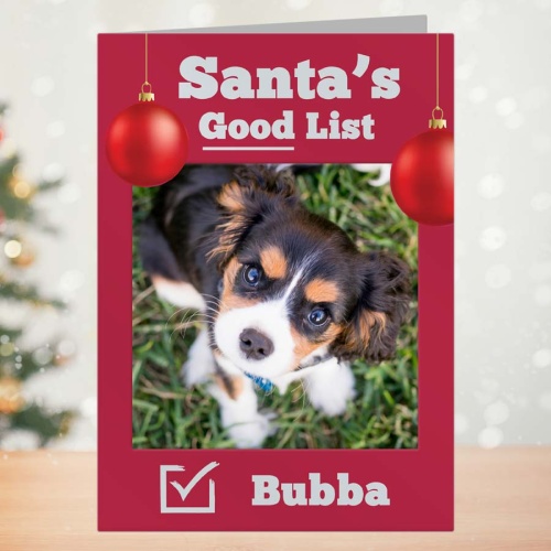 Dog Christmas Card - Santa's Good List