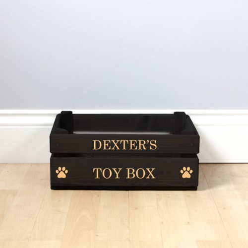 Personalised Wooden Dog Toy Box | Toy Storage Box | D for Dog