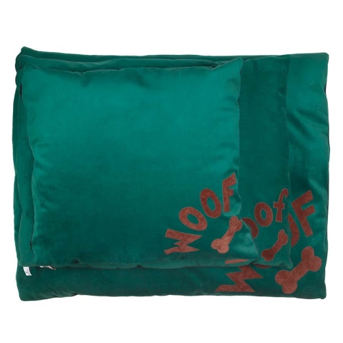 Doza Dog Cushion Green Woof n Bone