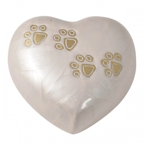 Pet Urn Hartington Heart White