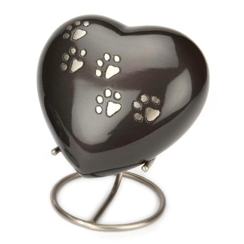 Pet Urn Hertford Black Pewter Heart