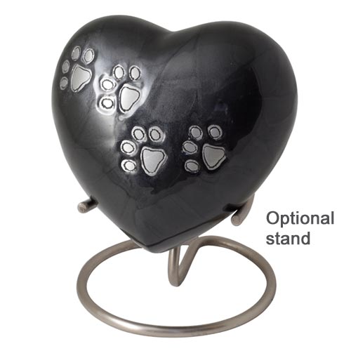 Pet Urn Hartington Heart Black