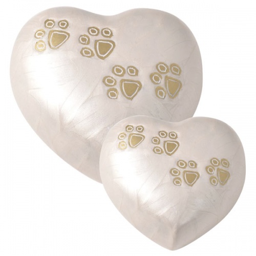 Pet Urn Hartington Heart White