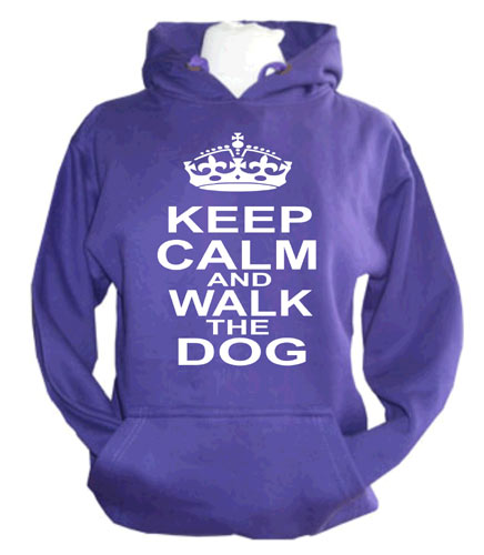 Unisex Slogan Hoodie - Keep Calm & Walk The Dog