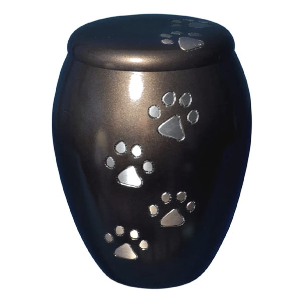 Brown Paw Prints Small to Medium Dog Urn | UK