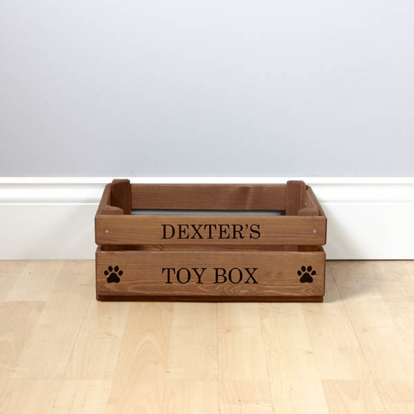 Personalised Wooden Dog Toy Box | Toy 