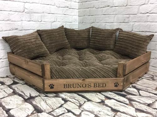 personalised wooden dog bed