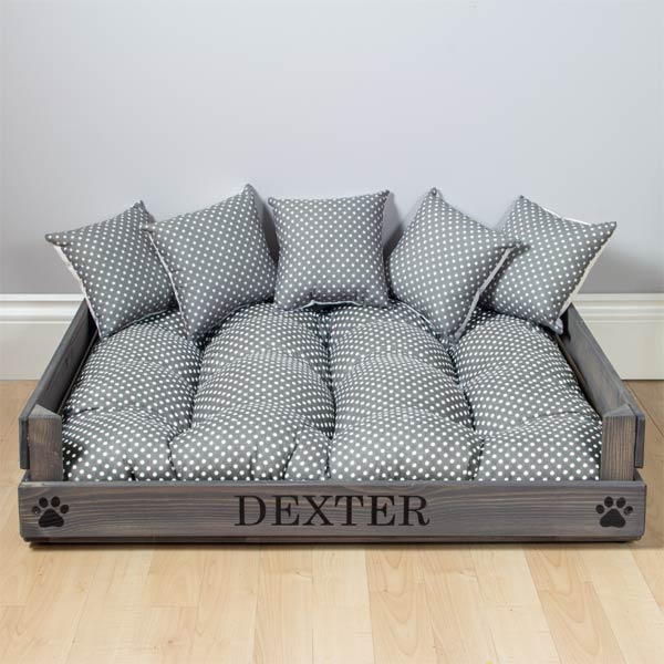 personalised wooden dog bed