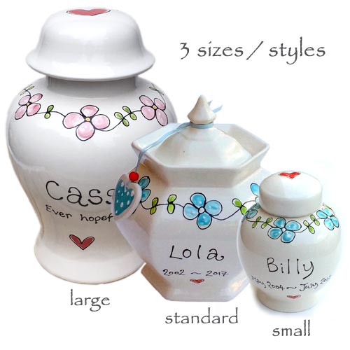 Personalised Ceramic Dog Urn - Forget Me Not