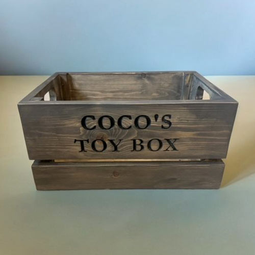 Personalised Wooden Dog Toy Box