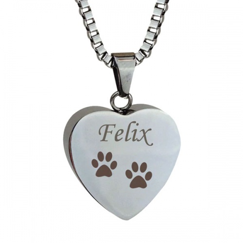 Heart Pet Ashes Necklace Urn