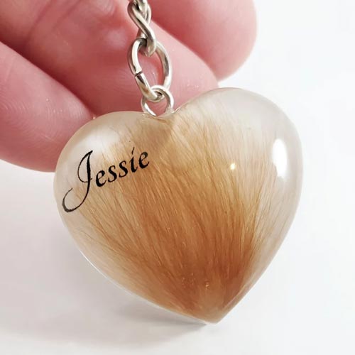 Pet Loss Photo & Fur Heart Necklace