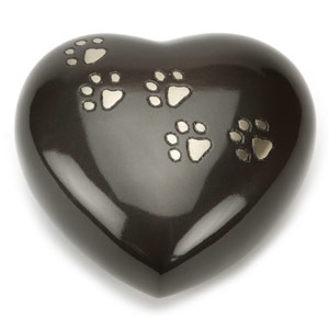 Pet Urn Hertford Black Pewter Heart