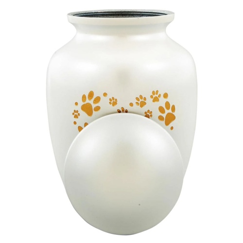 White and Gold Pet Urns