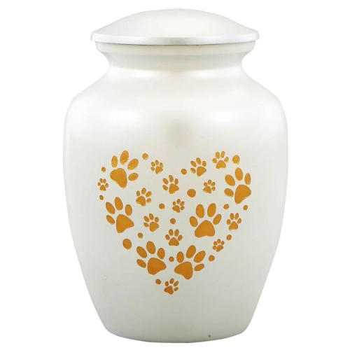 White and Gold Pet Urns