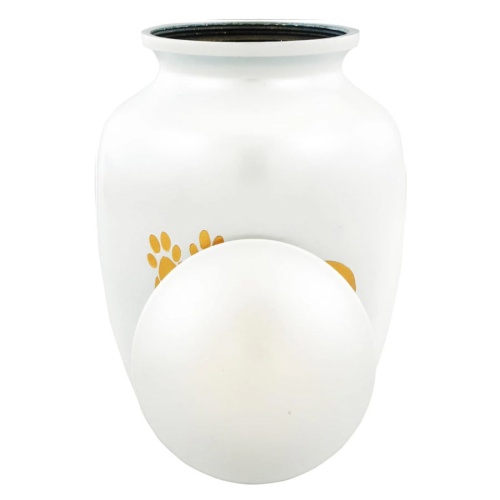 White and Gold Pet Urns