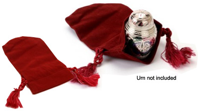 Red Velvet Pouch For Pet Keepsake Urn